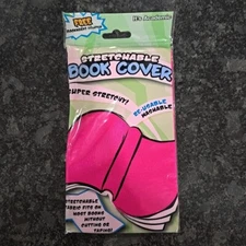 Jumbo Stretchable Bookcover, Washable/Reusable/Fabric, Fits 8 X 10 In Pink