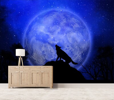 3D Moon Wolf O401 Animal Wallpaper Wall Murals Removable Wallpaper Eve 2023