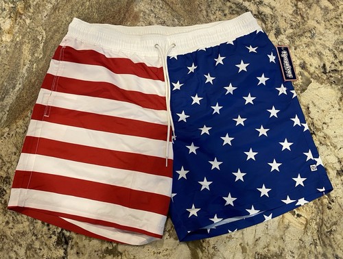 American Flag Stretch Swim Trunks