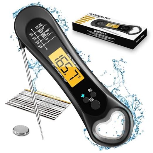 Meat Thermometer Digital, Instant Read Meat Thermometer for Grill and Blue-image