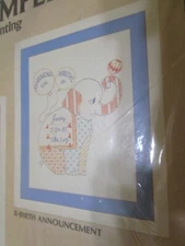 Baby Sampler Birth Announcement #8658B (Vogart Crafts) for Embroidery or paint