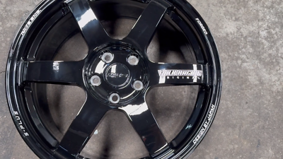 New 18x8.5J AOW TE37 BLACK SAGA ET45 (4 Wheel) 5x114.3 HONDA