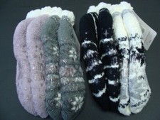 NWT MUK LUKS 4 Pairs Women's Short Cabin Socks One Size Slipper Non-Skid New