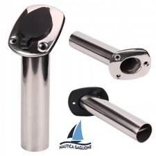 PORTACANNA DA INCASSO INOX  REGGICANNA RIPOSO / TRAINA  / PESCA BARCA GOMMONE