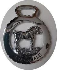 CLYDESDALE  - NEW - Superior quality horse brass  CHROME FINISH  (N7235)