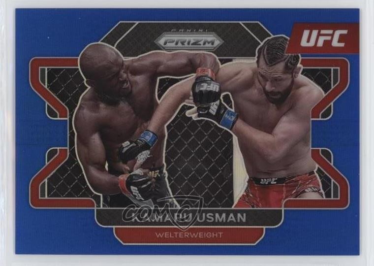 2022 Panini Prizm UFC Blue Prizm 75/199 Kamaru Usman #54 4o1