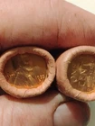 1955d uncirculated penny roll of 50 coins in bandit wrappers