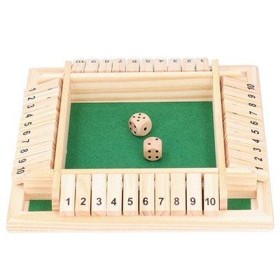 4 Player 10 Number Shut The Box Dice Game Family Party Porch Pub Bar Board Game