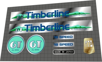 1985 GT Timberline chrome frame DECAL SET