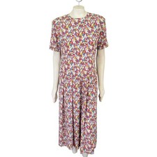 Vintage 90s TALBOTS Bright Multicolor Floral Maxi Dress Cottagecore WOMEN'S 10