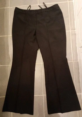 Pantalon Femme Noir Fluide Taille 48 Polyester Bas Évasé Très Bon État  - Photo 1/4