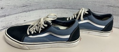 Vans Old Skool Classic Skate Shoes Suede Canvas Navy White Mens Size 11