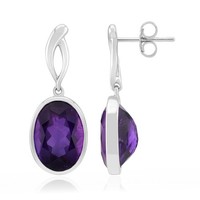 Cavill Amethyst Ohrringe 9,32Ct Sterlingsilber Rhodiniert Oval 30Mm