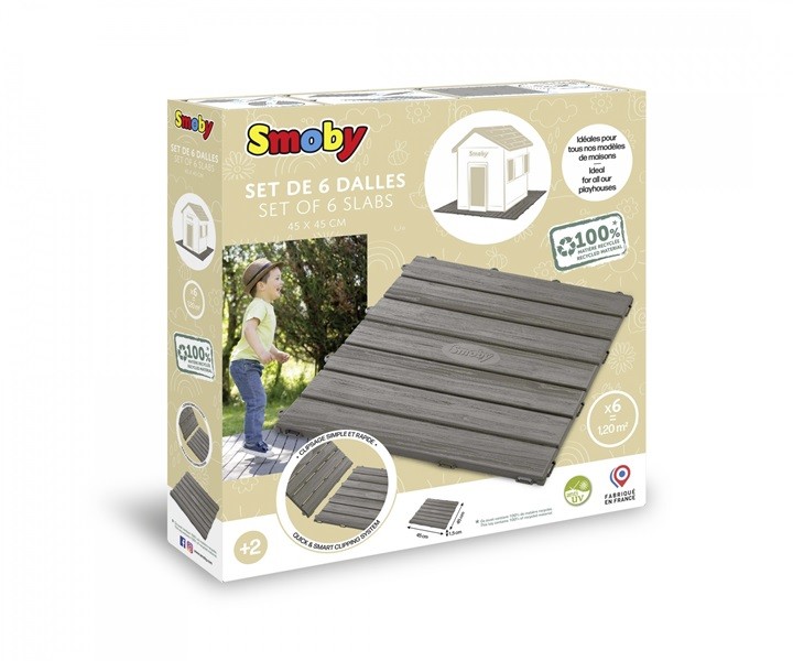 Smoby Toys 7600810907 - Outdoor - Ground Plate Set with Click System, 6 Pieces