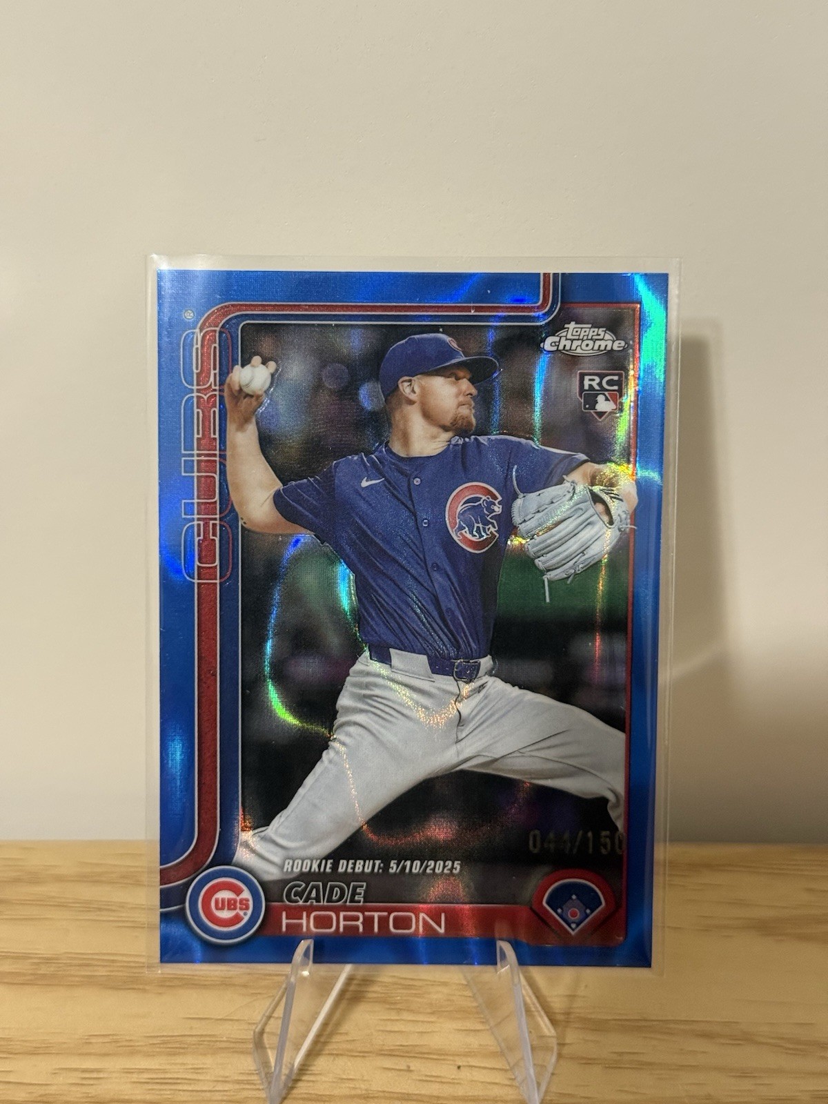 2025 Topps Chrome Update Series- Cade Horton #USC102 Blue Refractor /150 (RC)