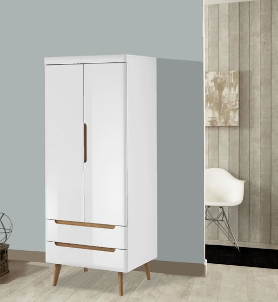 Stauraumschrank Nordi Mehrzweckschrank 80Cm Weiß Hg Riviera Eiche Grifflos-image