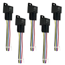 24V 5Pin 40A SPDT Relay with Harness Sockets and Color-Labeled Wires for Auto...