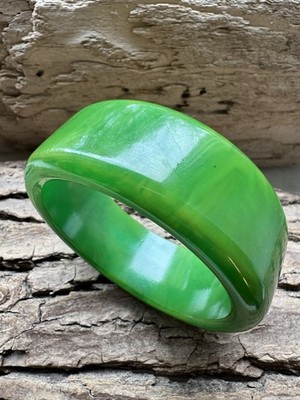 Vintage Bakelit Catalin Bangle Swirl Bakelite Green