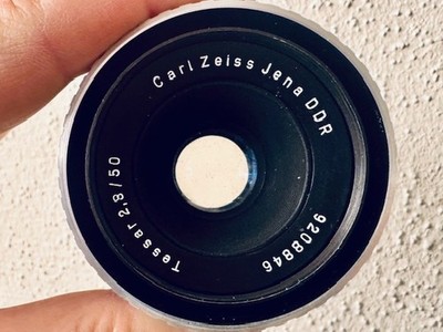 SERVICED M42 Carl Zeiss Jena TESSAR 2.8/50mm 1:2.8 ZEBRA M42 & Mount caps