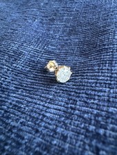 mens 18ct gold single diamond stud earring 0.75ct