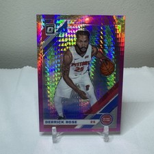 Derrick Rose 2019-20 Optic Prizm Hyper Pink Parallel Bulls Pistons
