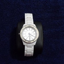 Fossil Wrist Watch White Band Stainless Stainless Steel Back Fits 7" Wrists