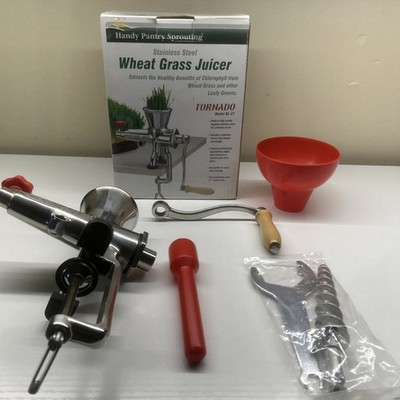 Handy Pantry Sprouting Wheat Grass Juicer, Hand Crank BL-27 Stainless Steel