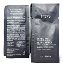 Monat Black Shampoo and Conditioner Lot Of 10 Samples, 10 mL Each New 