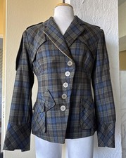 L.A.M.B. Gwen Stefani Multicolored Plaid Wool Jacket Y2K Size6
