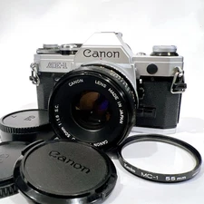 [NEAR MINT]Canon AE-1 Silver/FD 50mm f:1.8 S.C. MF Lens@ CS SAKuRA from JAPAN #1