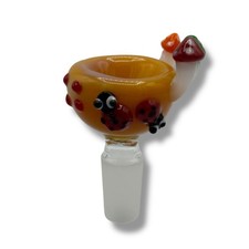 14MM Glass Bowl Piece Slide For Water Pipes - Coffee Brown - "Summertime Vibes"