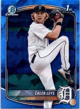 2025 Bowman Draft Sapphire CALEB LEYS #BDC-195 Chrome 1st Prospect Tigers