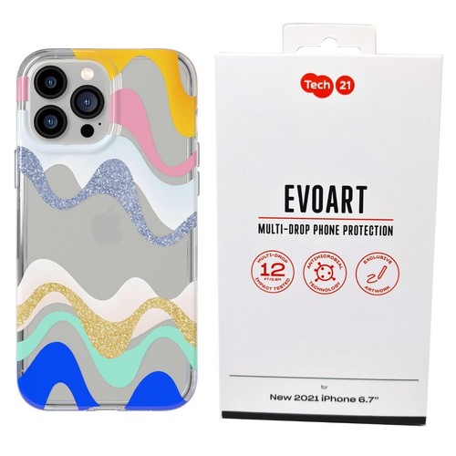 Tech21 Case For iPhone 13 Pro Max Evo Art Drop Protective Cover Multi Colour - Picture 1 of 9