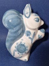 DAVID SHARP RYE POTTERY BLUE & WHITE SQUIRREL
