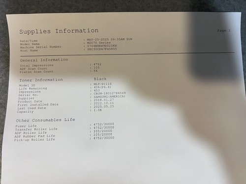 Samsung Xpress M2070W Printer Monochrome Laser Copier Wireless Page Count 4690 - Picture 14 of 15