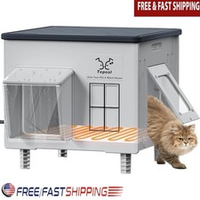 Heated Cat House Outdoor Waterproof Insulated Shelter Feral  Stray Cats New