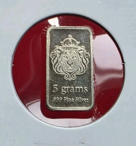 Scottsdale Lion - 5 Gram .999 Fine Pure Silver Bullion Fractional Bar Ingot