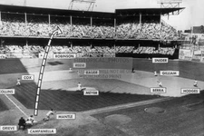 MICKEY MANTLE'S GRAND SLAM 1953 WORLD SERIES EBBETS FIELD 4X6 POSTCARD PHOTO