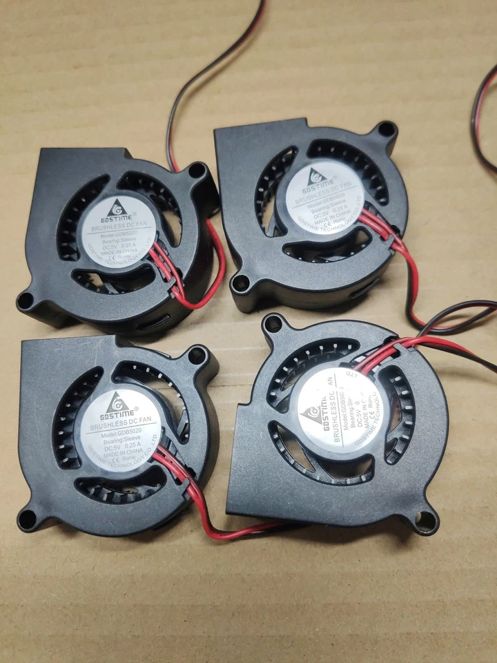 4 Pieces Brushless Centrifugal Blower computer Gdstime 5020 50mm 5cm 5v fan - Image 3 of 3