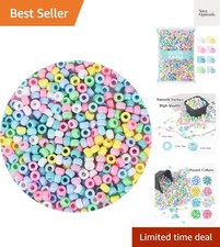 1200 pcs Pony Beads Macaron Pastel Colored Beads for Crafts Hair Beads for Ha...