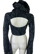 Killstar Women's Top Hexmoon Crop Hoodie Gothic Floral Halloween Occult Size S