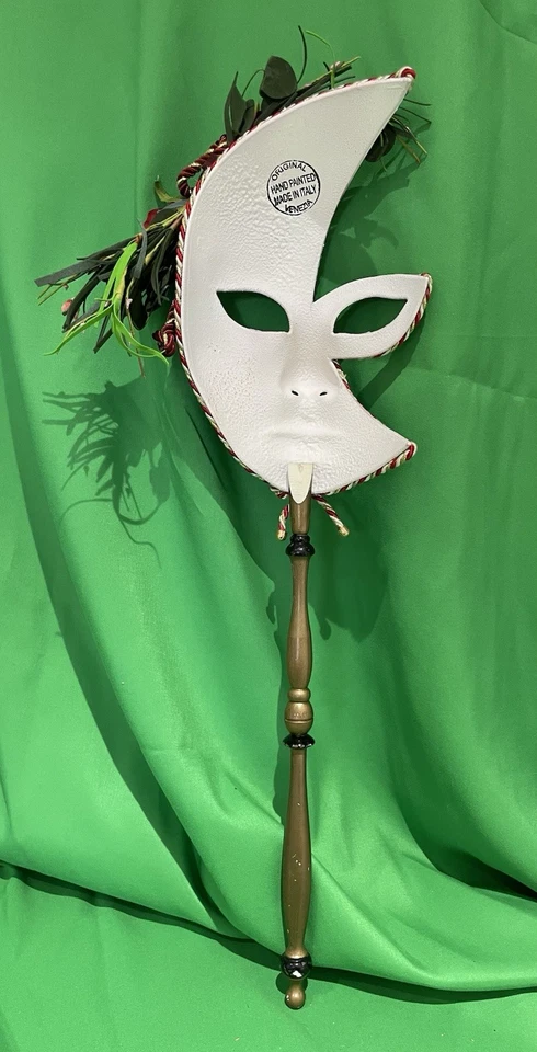 Máscara de Mascarada Original Palo Venezia Pintado a Mano Para Halloween Mardi Gras (B) Foto 4 de 4