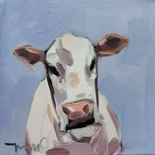 Jose Trujillo Fine Art PRINT 16x16" Collectible Artist Cow Portrait Modern