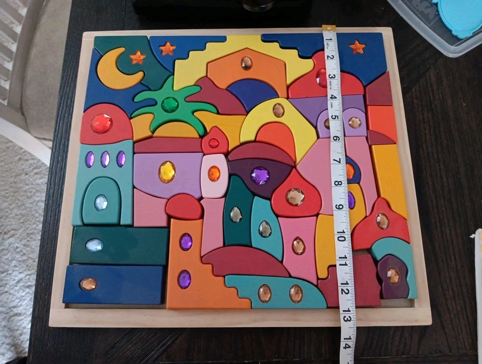 Montessori Wooden Building Blocks Puzzle Colors Complete - Image 3 of 3