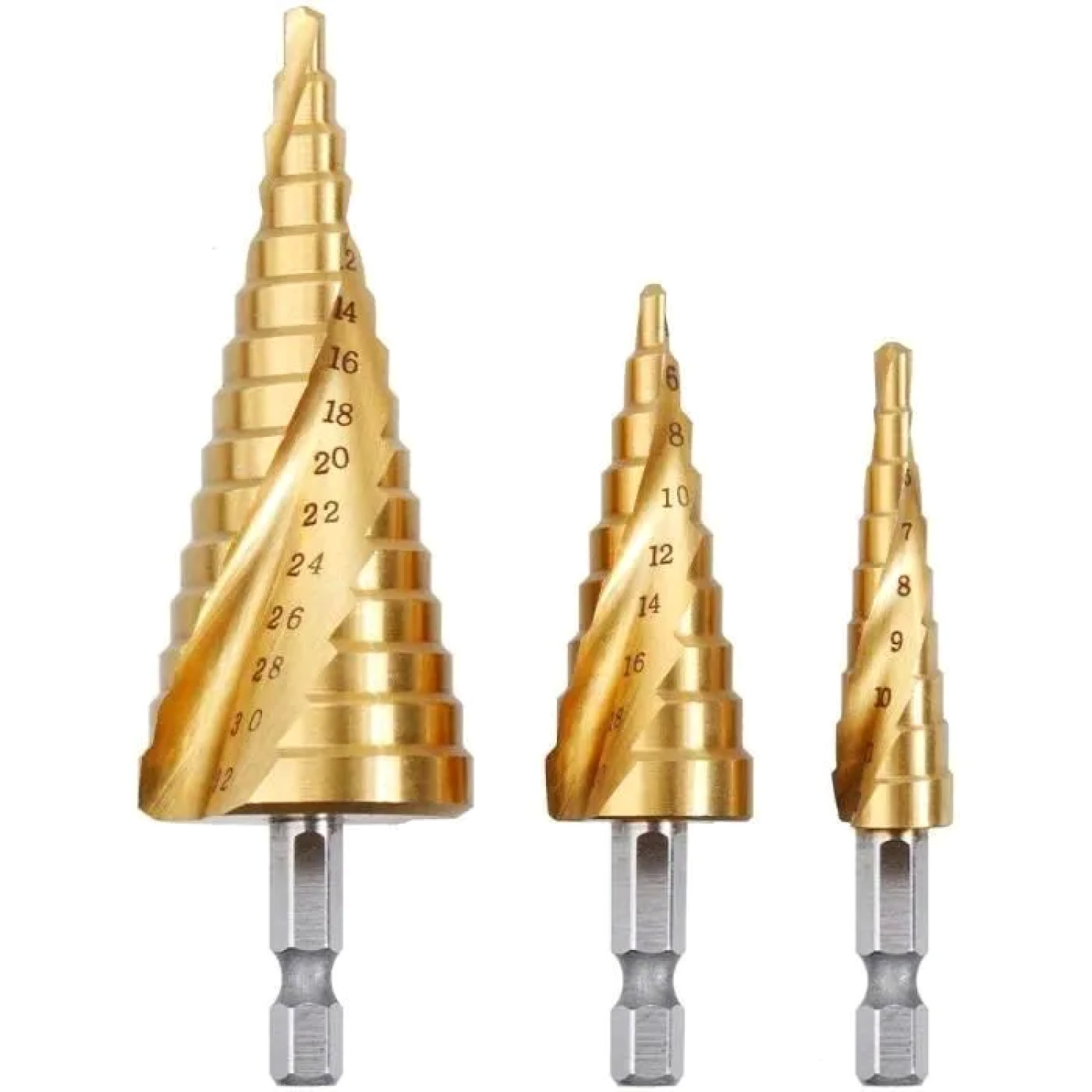 Foret etage 4-32mm NetBoat fraise HSS titane queue hexagonale pour percage acier bois metal