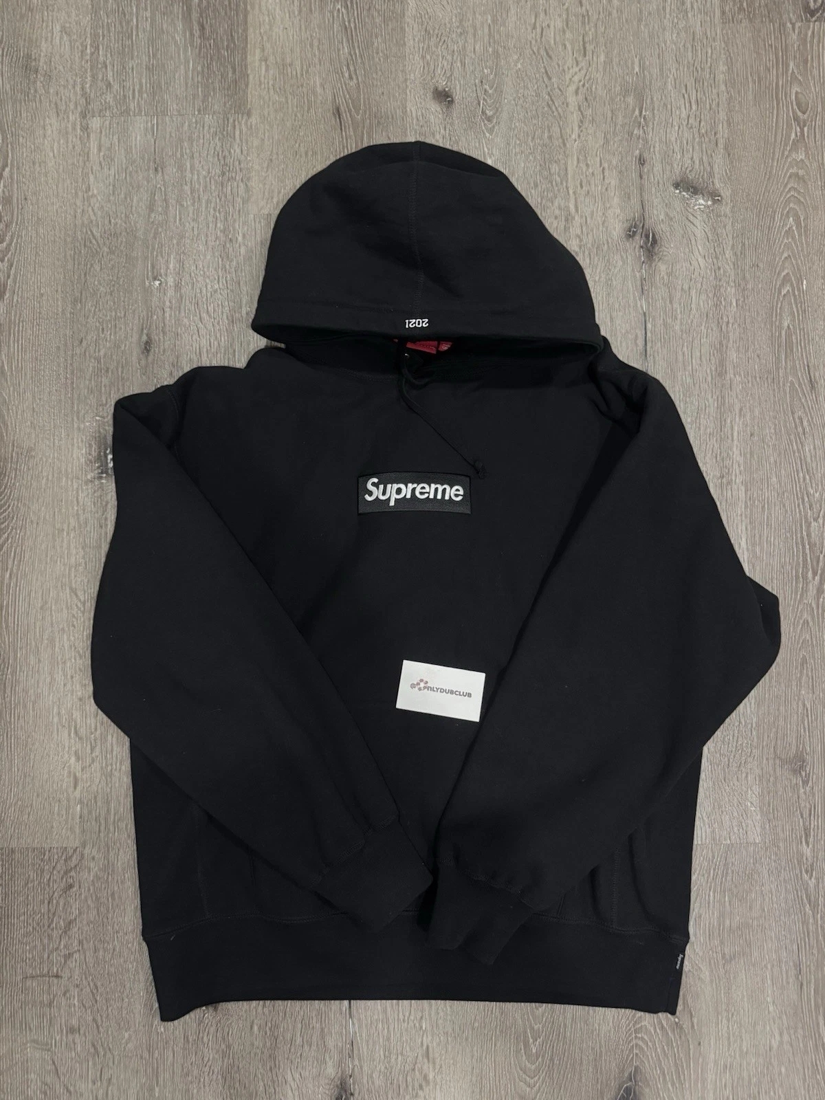 Sweat à capuche Supreme FW21 noir logo boîte taille L