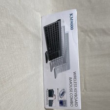KM9000 Wireless Keyboard Mouse Combo, Plug  Play, White QWERTY, 1600 DPI