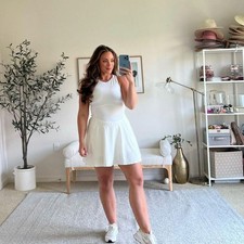 LULULEMON Court Crush Tennis Dress White Sz 4 138 Q54