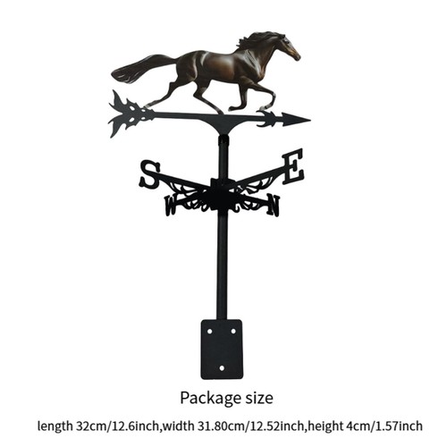 Horse Metal Weathervane Vintage Iron Art Ornament for Outside Cottage Garden - Picture 2 of 6