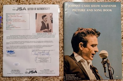 1963 Johnny Cash Show Souvenir Picture & Song Book (Dual Signatures & Verified)